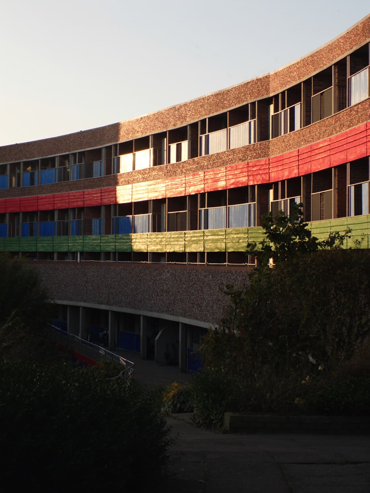 The colourful balconies of the Byker Wall estate, Newcastle