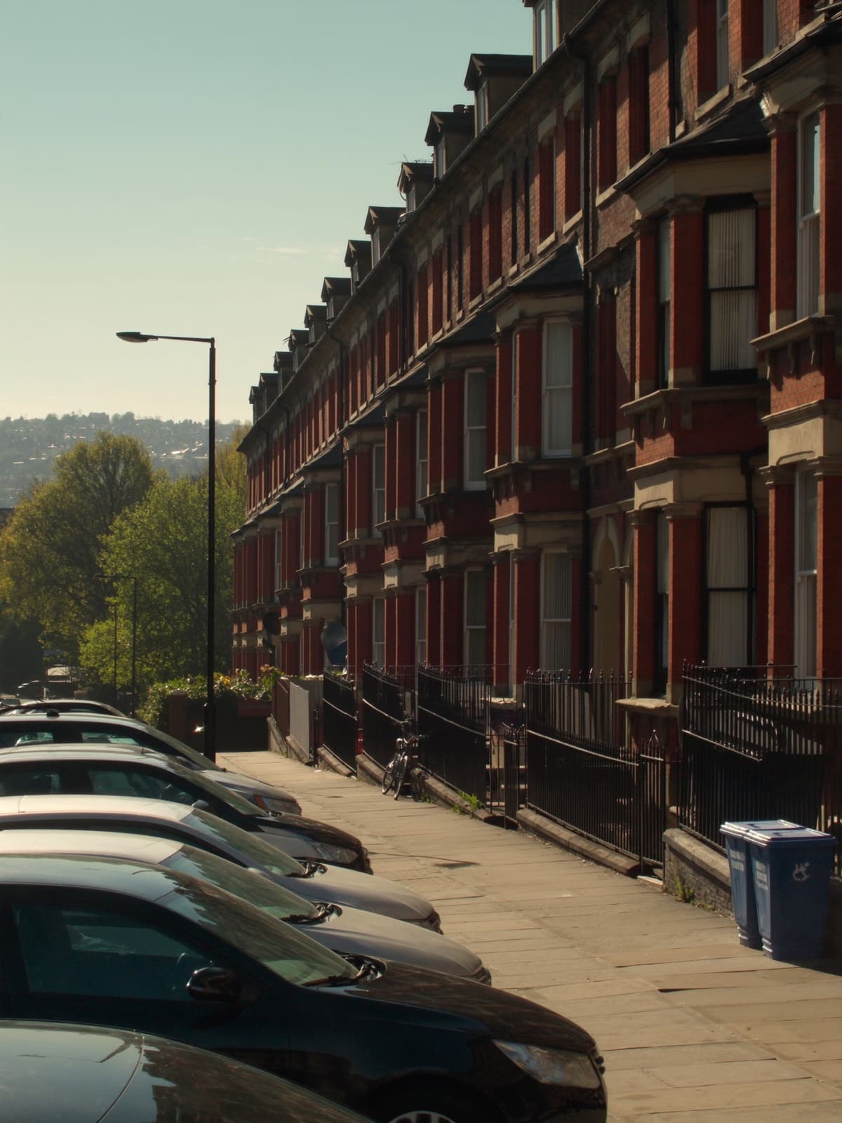 Victorian terraces with colourful doors in Sandyford, Newcastle